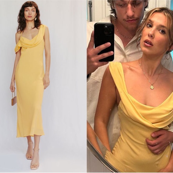 Reformation Reya Dress in Turmeric - Picture 3 of 5